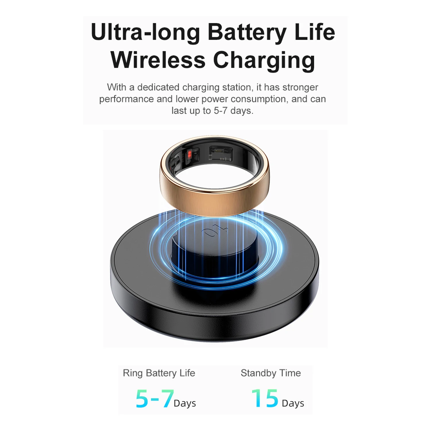 Smart Health Ring with Charging Dock 5