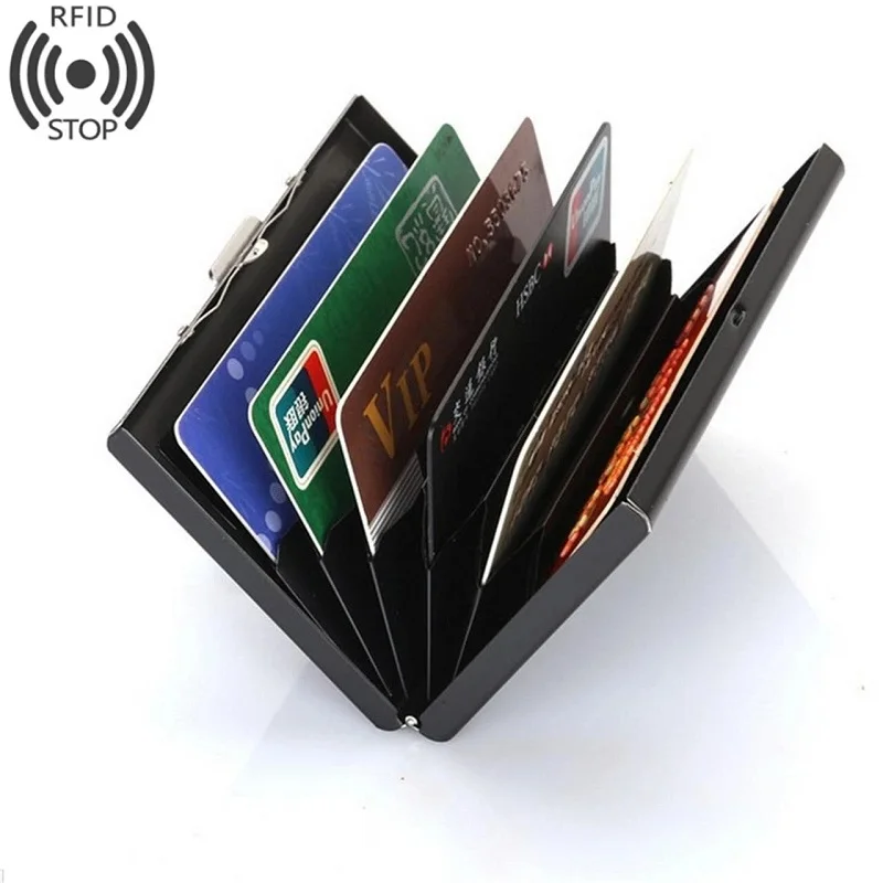 Sleek Aluminum RFID-Blocking Credit Card Holder - Large Capacity Slim Wallet Case with Enhanced Card Protection