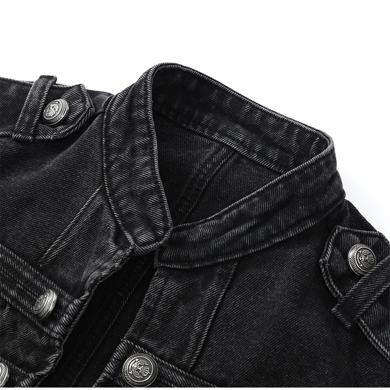 Vintage Denim Military Jacket Women Retro Solid Round Neck Single Breasted Slim Crop Coat 2026 New Lady Daily Street Outerwear 19 Scee40c2ed58d4da9ada4a8c1e0b0347eT