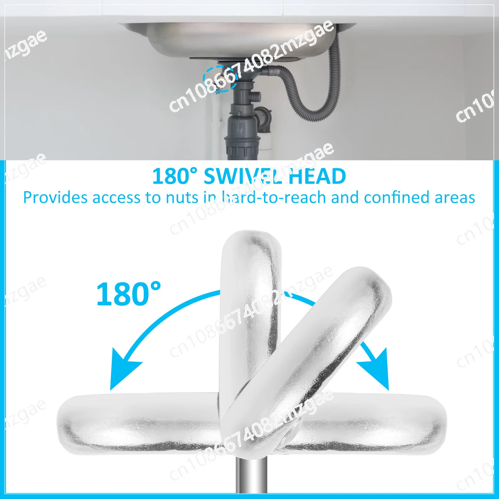 Multifunctional movable head, sink wrench, faucet, bathroom, water pipe, sewer wrench,pipe wrench, disassembly and assembly tool