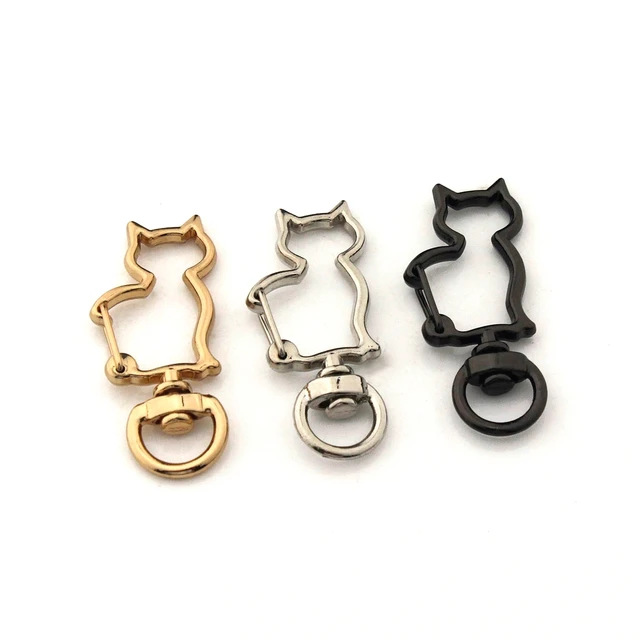 1pcs Metal Cat Shape Snap Hook New Style Clips Spring Gate Leather Craft  Tiny Pet Leash Bag Strap Webbing Keychain Hooks DIY - AliExpress