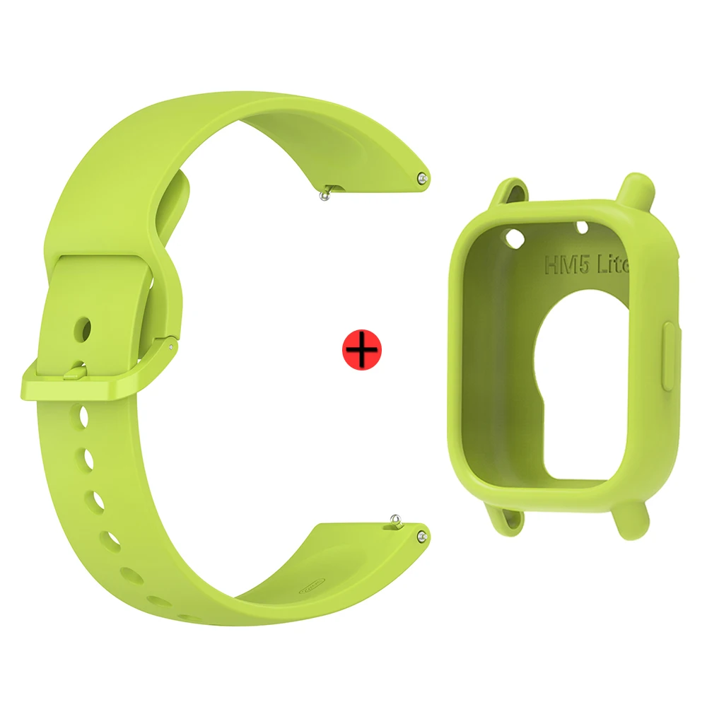 Premium Silicone Adjustable Watch Strap with Case Decoration - Single Color Replacement Wristband
