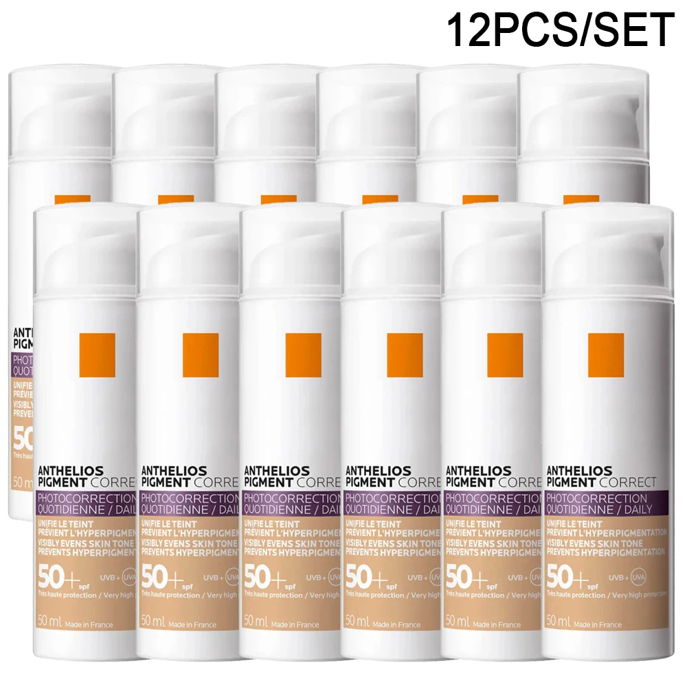 

12PCS Brand ANTHELIOS PIGMENT CORRECT SUN CREAM SPF50 PHOTOCORRECTION Daily Tinted Cream Face And Body Sunscreen 50ML