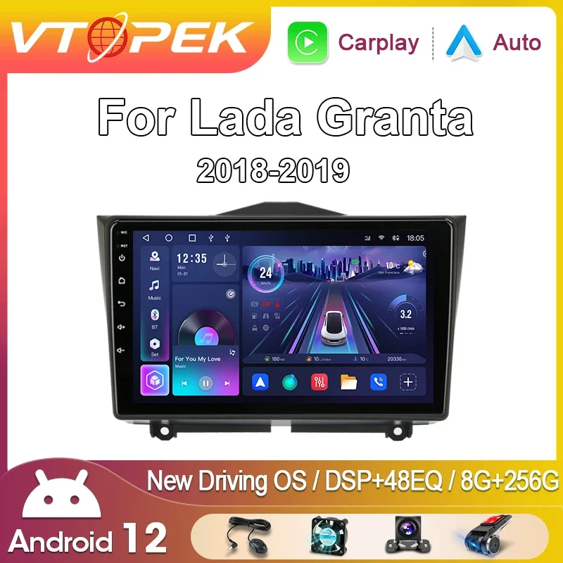 

Vtopek 9" 4G Carplay DSP 2din Android 11.0 Car Radio Multimidia Video Player GPS Navigation For LADA BA3 Granta Cross 2018 2019