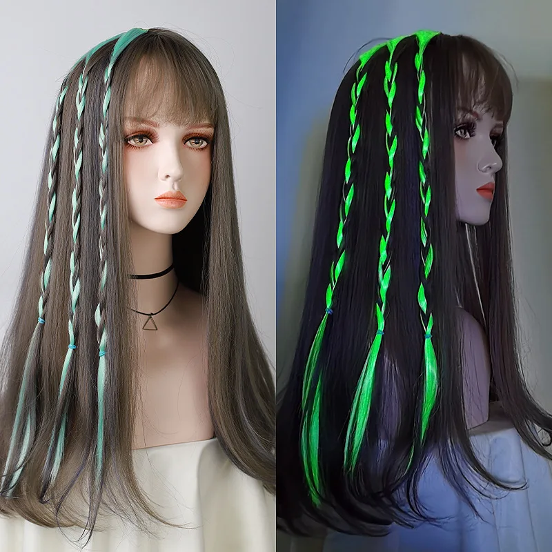 

6 pcs New Colorful Fashionable Glowing Hair braid For Party Night carnival Night Light Props Wedding Celebration Hair Decoration