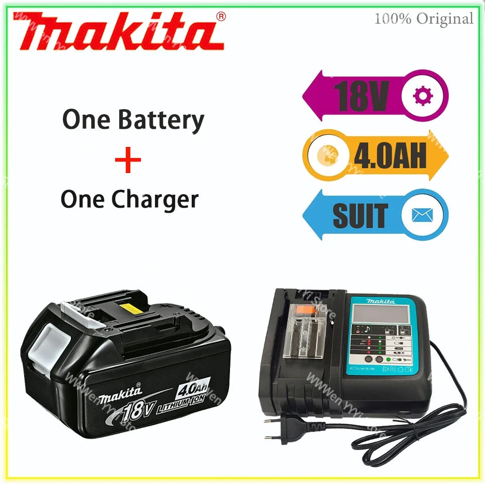 

Makita 18V Battery 4000mAh Rechargeable Power Tools Battery with LED Li-ion Replacement LXT BL1860B BL1860 BL1850+3A Charger