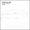 39.37 inch round coffee table, modern marble textured coffee table, fiberglass drum shape, no assembly required (white) 4