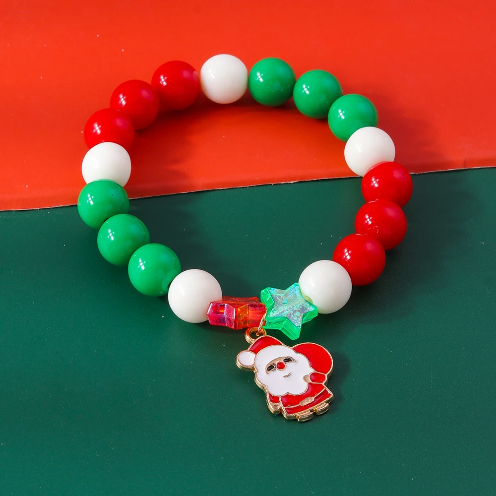 Aihua Neue Weihnachten Armbänder für Frauen Mädchen Perle Perlen Santa Claus Deer Glocke Weihnachtsbaum Armband Charme Armreif Schmuck Geschenk – Detail 11