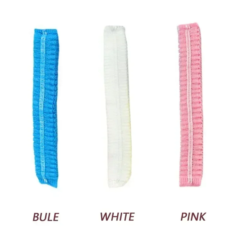 100 Pcs Disposable Non Woven Fabric Sterile Hat Hygienic Food Workshop Dust Hair Salon Makeup Cap Shower Cap Bathroom Supplies 6