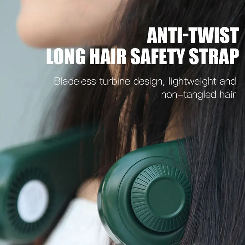 New Hanging Neck Fan Portable Cooling Fan USB Leafless 360 Degree Neckband Fan 78 Surround Air Outlets 4000Mah Rechargeable 3