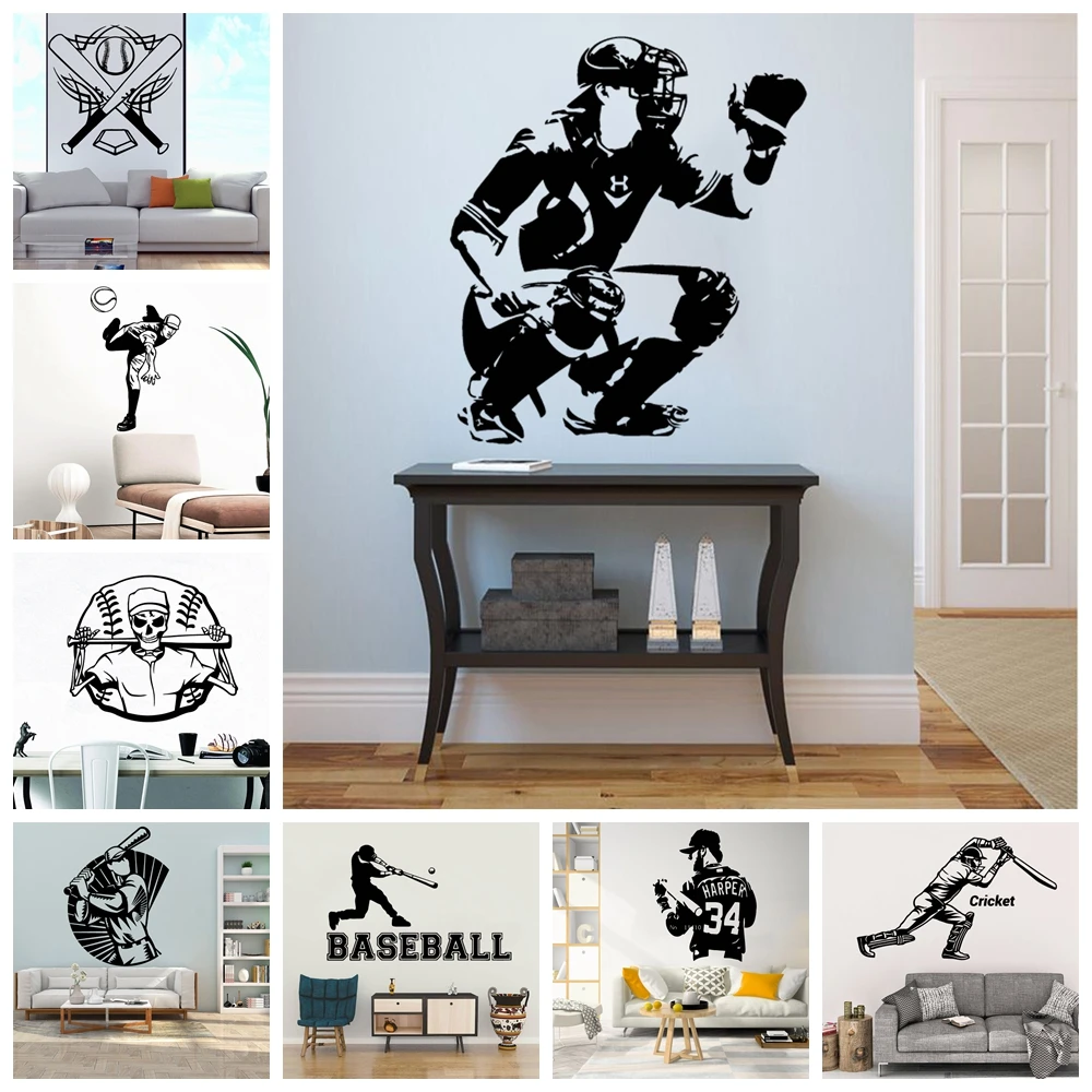 1 pc Colorful baseball Wall Stickers Self Adhesive Art Wallpaper For Baby Kids Rooms Decor Decoration Murals