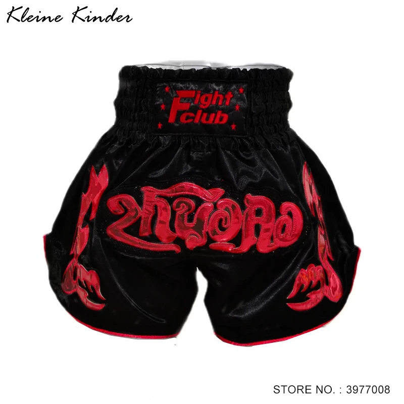 

Muay Thai Shorts Men Women Child Boxing Shorts Embroidery Gym Combat Kickboxing Sparring Grappling Cage Fighting Training Pants