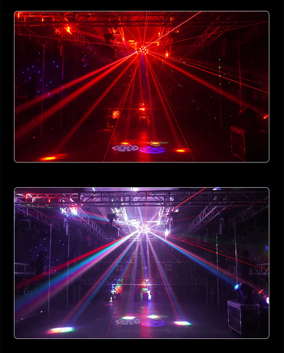 18x10W 3 Head Rotating Moving Head Laser Light Professional DJ Stage Lighting Be