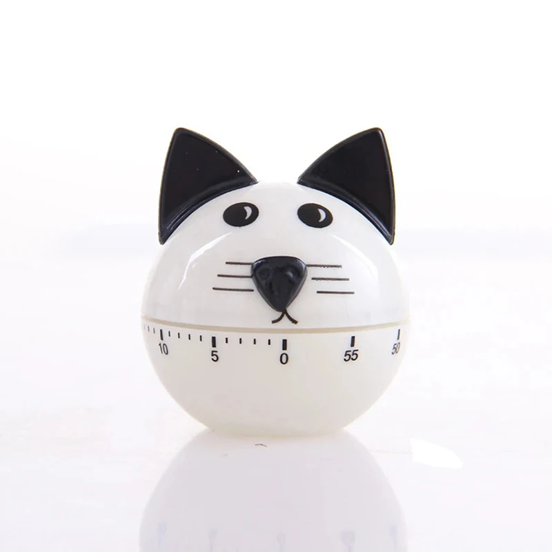 

Cartoon Cat Countdown Timer 60 Minutes Digital Time Manager Clock Manual Mechanical Kitchen Cooking Time Reminder Baking Tools