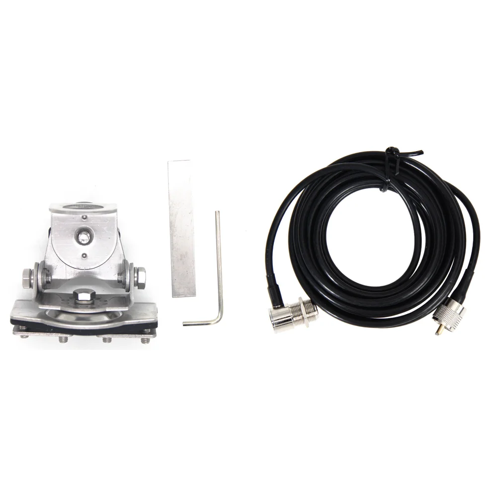 

K3-66 Stainless steel silver Mobile Car radio Antenna Mount Bracket with 5M Extension Cable for QYT Baojie KT-8900R TH-9800