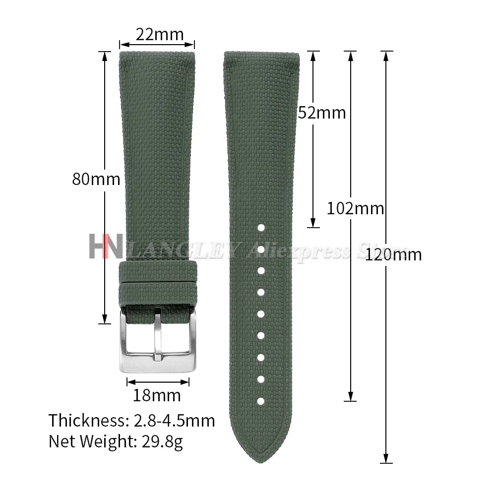 Braided FKM Rubber Quick-Release Sport Watch Strap