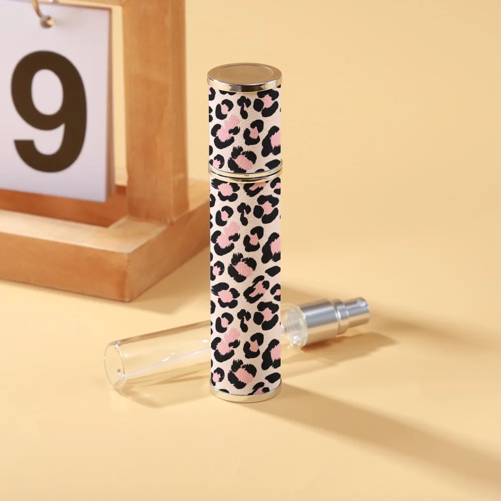 10ml Mini Perfume Bottle Refillable Essential Oil Alcohol Spray Rotating Bottle Spray Atomizer Bottle PU Leather