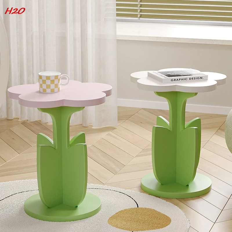 Mesa de centro decorativa de estilo crema fresca, adorno de suelo, mesa lateral pequeña al lado del sofá, muebles suaves de dormitorio, caliente, nuevo, H2O