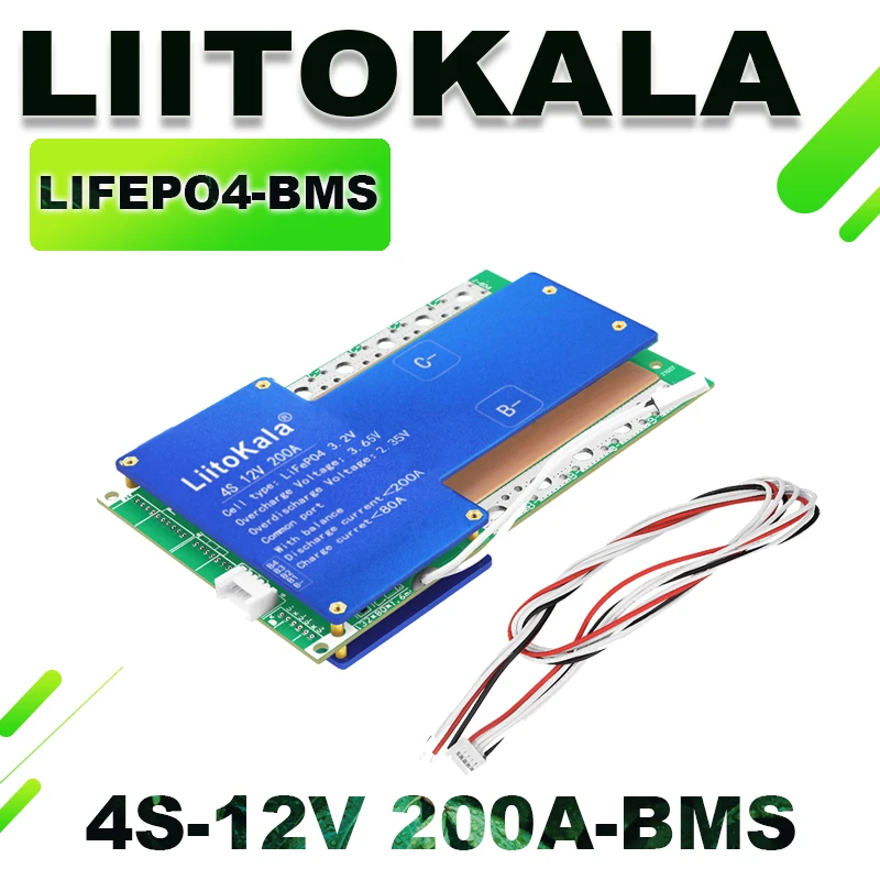 (SK)LiitoKala 4S 8S 16S Placa de Equilíbrio e Carga para Baterias LiFePO4 com Proteção de Temperatura NTC para Escooter e Ebike