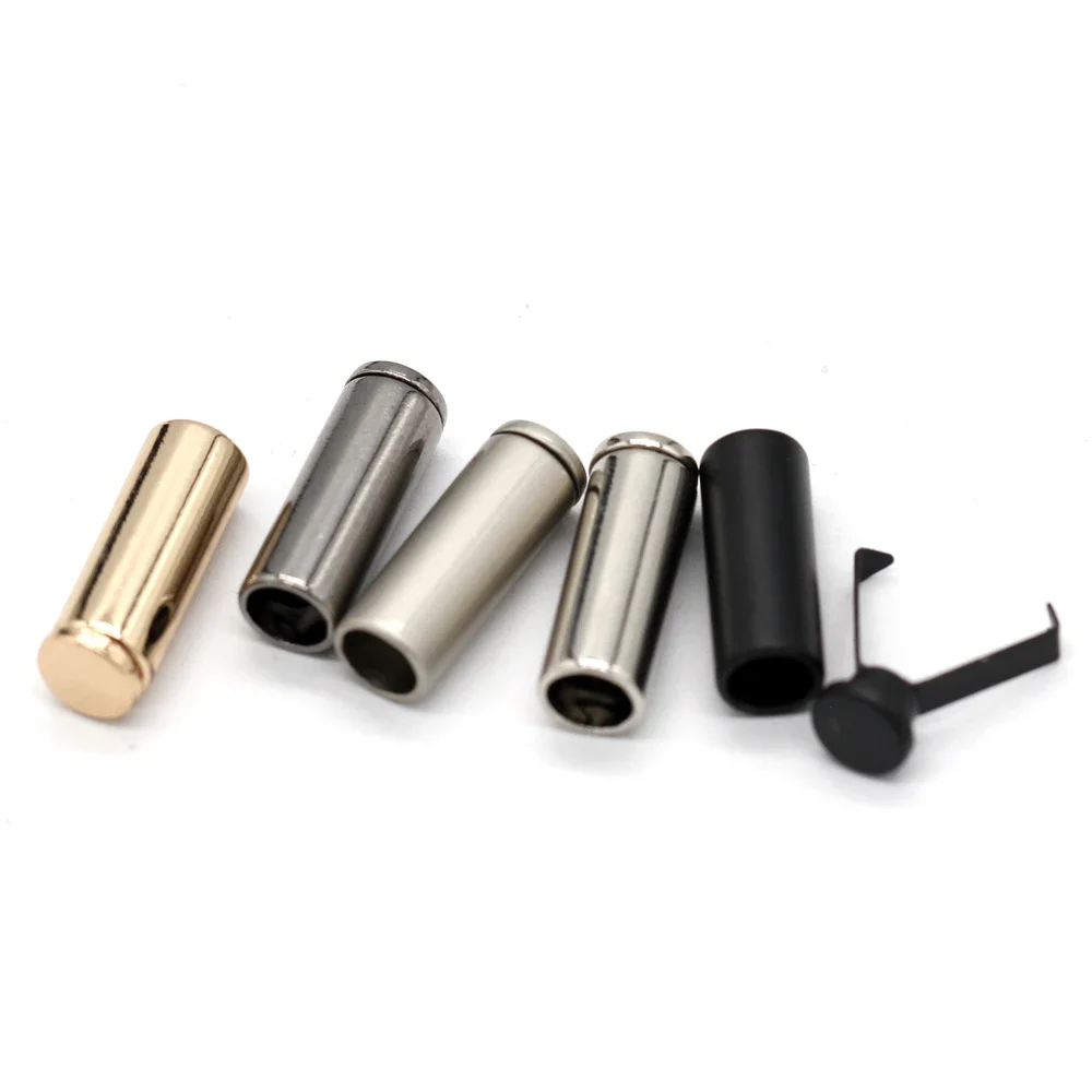 Cylindrical Clamps Alloy Cord Ends Lanyard End Tip Cap Clothing Pants Drawstring Jacket Sewing Accessories 10Pcs cord end tip cable rope clamps