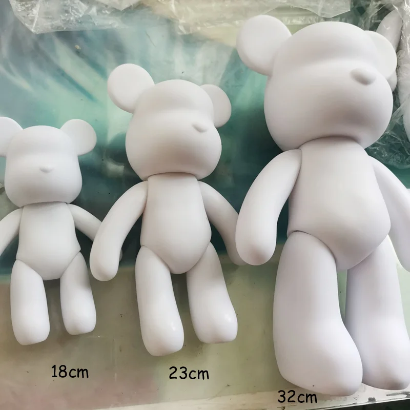 Novelty Games 7/18/23/33cm Fluid Bear White Mold Handmade Diy Graffiti  Bearbrick Statue Manual Parent Child Toys Violent Bear Sculpture Decor  T221013 From Qiuti14, $8.46