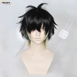 Towa Cosplay Wig - Short Black and Blonde Heat - Resistant Synthetic Hair for Halloween and Anime Events (Beige)