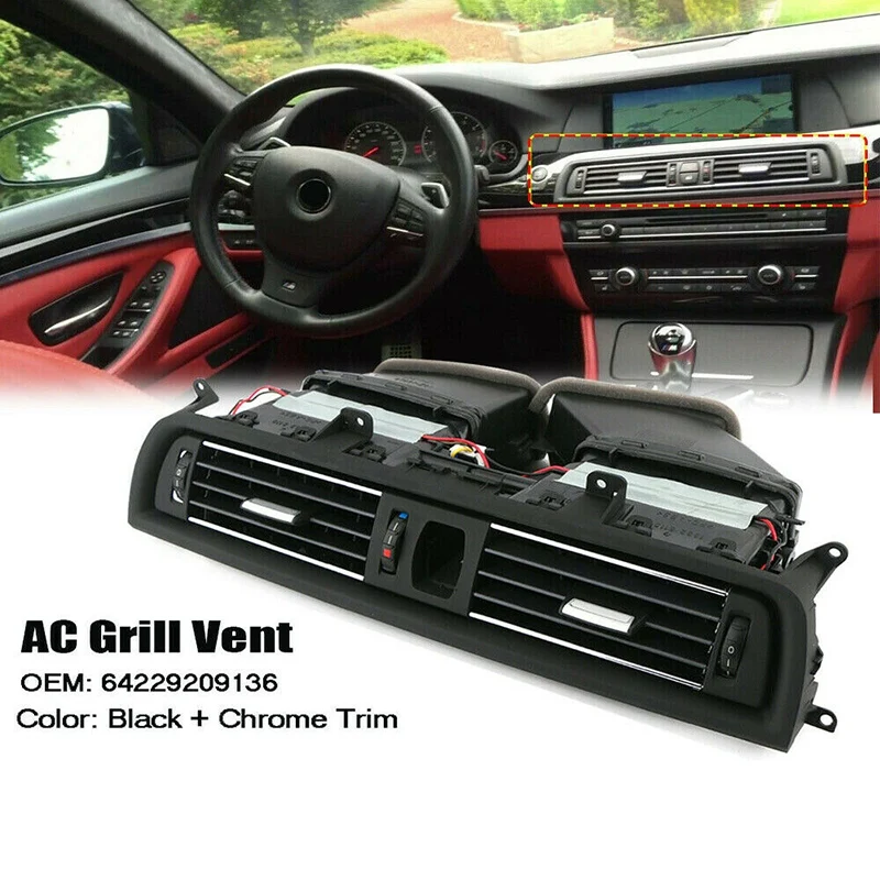 

Car Console Center Air Vent Grille Heat AC Dash Kit For-BMW 5 Series F10 64229209136