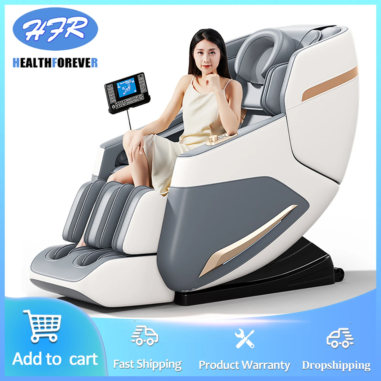 

Massage Chair Full Body 8d Zero Gravity Luxury Leathe Electric 3D Spa Shiatsu Kneading Full Body Airbag Body Scan Sole Chair