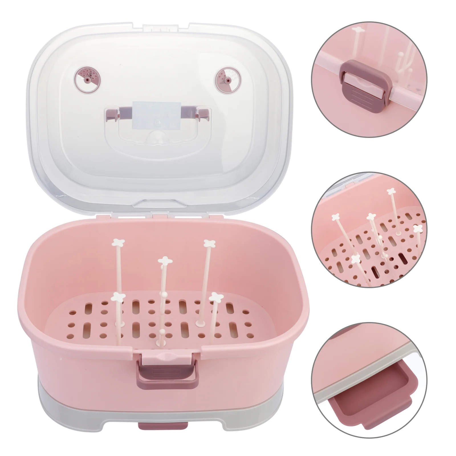 Portable Baby Milk Bottle Container Bottle Case Durable Milk Container Storage Box Travel Drainer Drying Rack Feeding