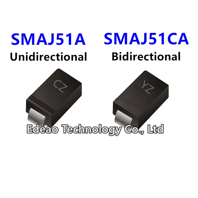 20 Pz/Lotto Tvs Diodo Smaj51A Smaj51Ca Marcatura: Cz/Yz Sma (Do-214Ac)