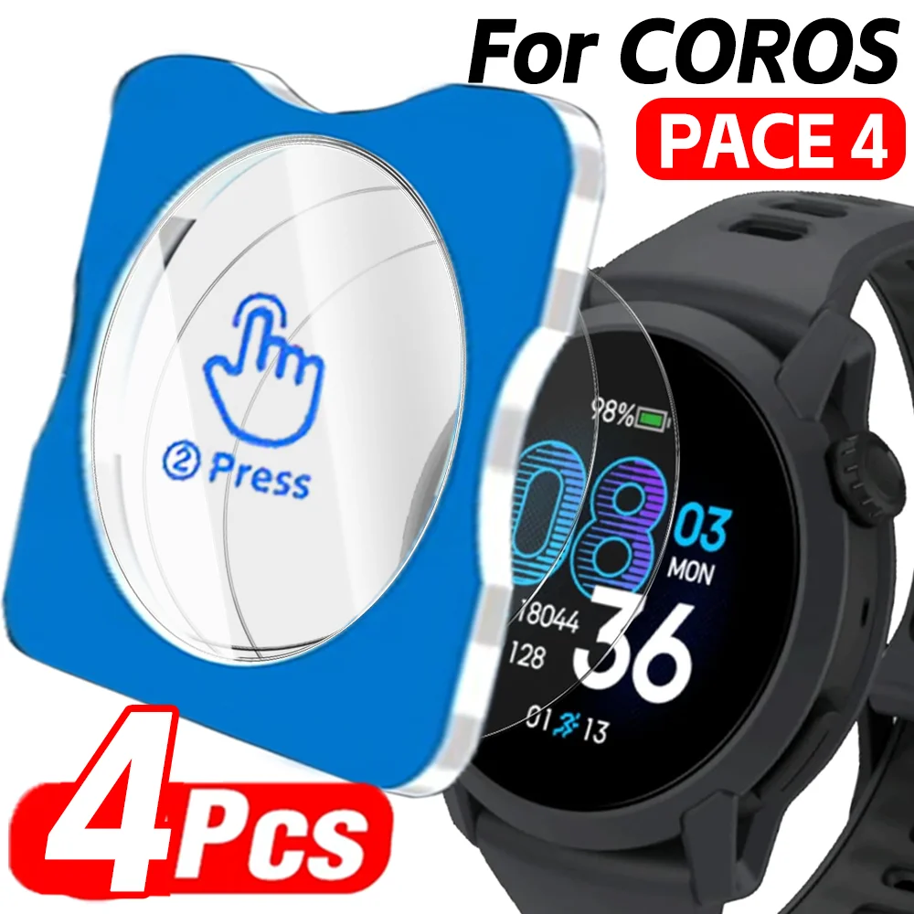 4-Pack Tempered Glass Screen Protector for Easy Installation, Anti-Scratch Positioning Films for Smartwatches