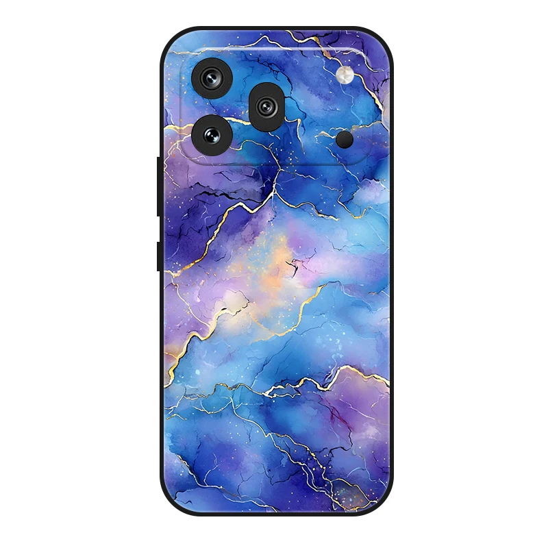 Marble Painted Soft Matte Silicone Back Cover Case
