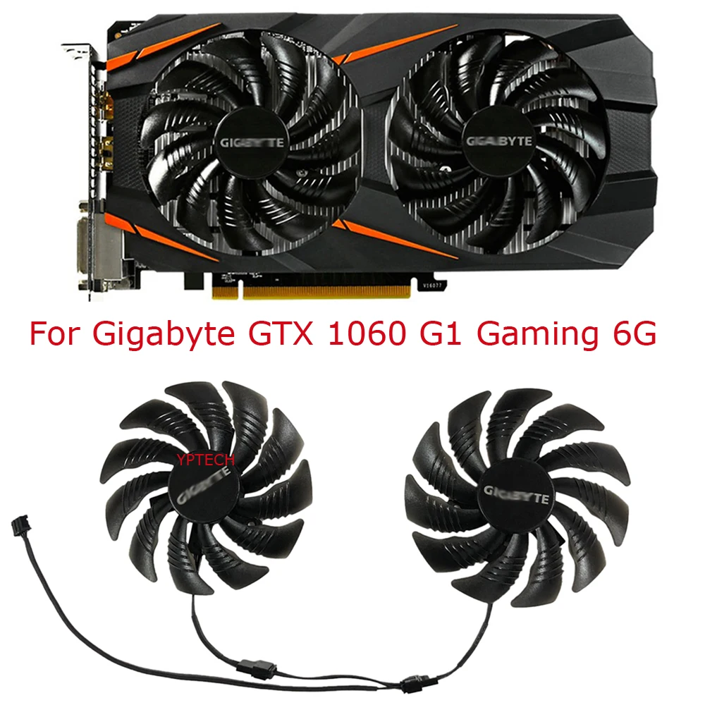 GPU 쿨러, 비디오 카드 팬, GIGABYTE 2060 6GB 1660S용, GIGABYTE RX 5500xt 5600xt WINDFORCE용, 2개/세트, PLD09210S12HH
