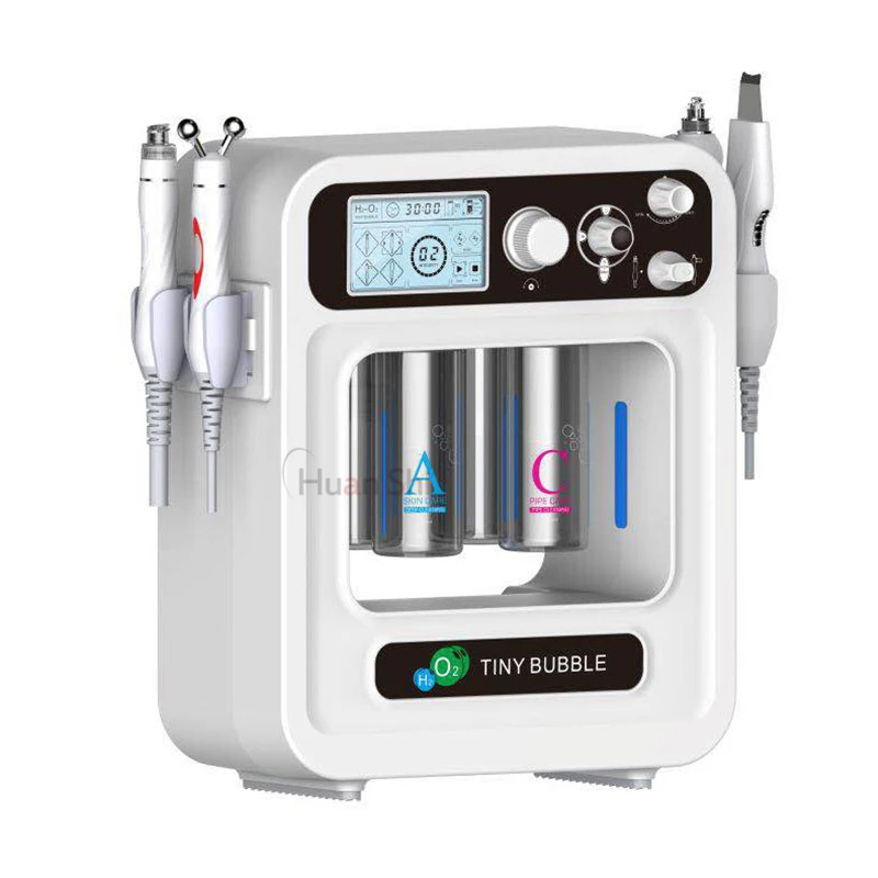 Aqua Oxygen Bubble Jet Peeler 4 in 1 H2O2 Hydra Beauty Skin Multi-Functional Water Oxygen Facial Machine Aqua Peeling Anti Aging