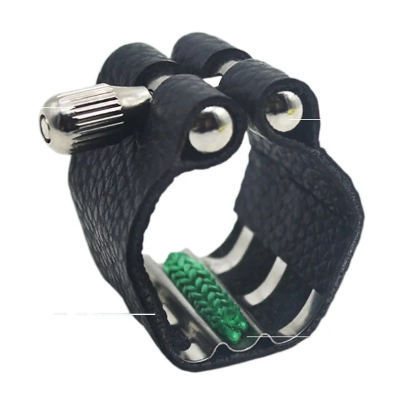 Tenor /Soprano/Alto Saxophone Ligature Black Plastic Mouthpiece Leather Fixed soft card saxophone accessories saxophone ligature