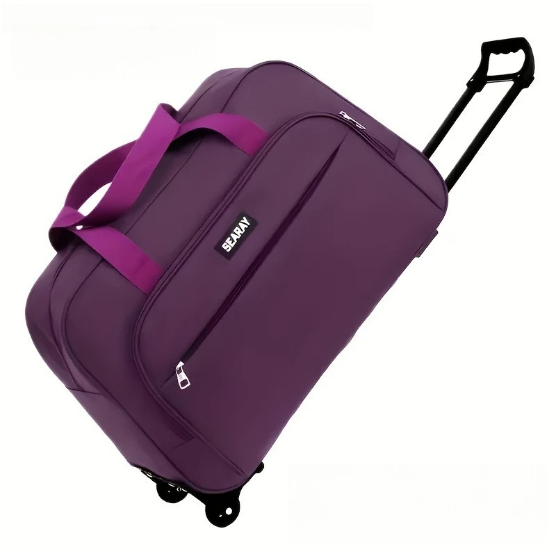 Large Capacity Foldable Rolling Travel Trolley Luggage Bag_voghion.com
