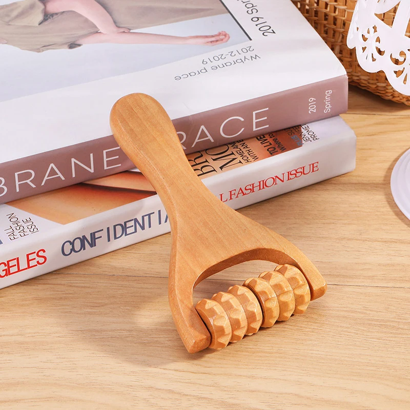 Roller Massager 1Pc Wooden Neck Shoulder Leg Universal Hand Massage Tool
