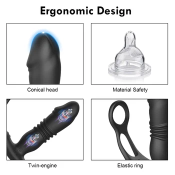 Male Prostate Massage Vibrator Anal Plug Wireless Control Wear Telescopic Stimulate Massager Delay Ejaculation Ring Toy for Men 6