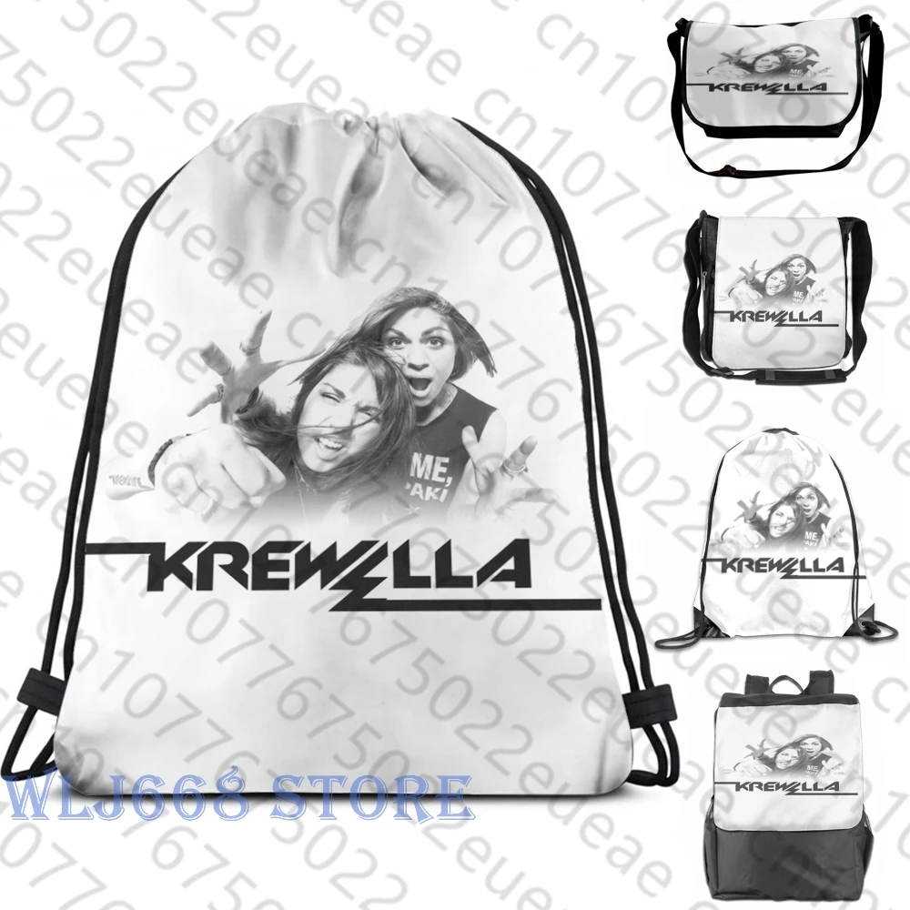 

Забавные Наплечные сумки с графическим принтом Krewella #1, женский рюкзак на одно плечо, дорожная сумка для мужчин, сумка для спортзала