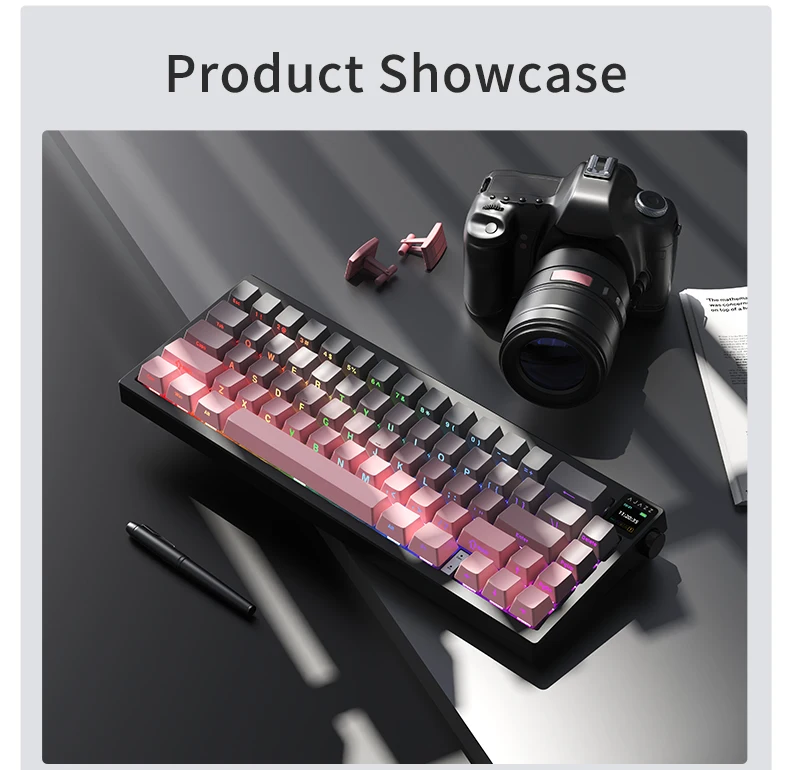 AJAZZ AK650 Kabellose Mechanische Tastatur, Tri-Modus mit Bildschirm, Flying Fish Schalter, RGB-Hintergrundbeleuchtung, Hot-Swappable – Detail 17