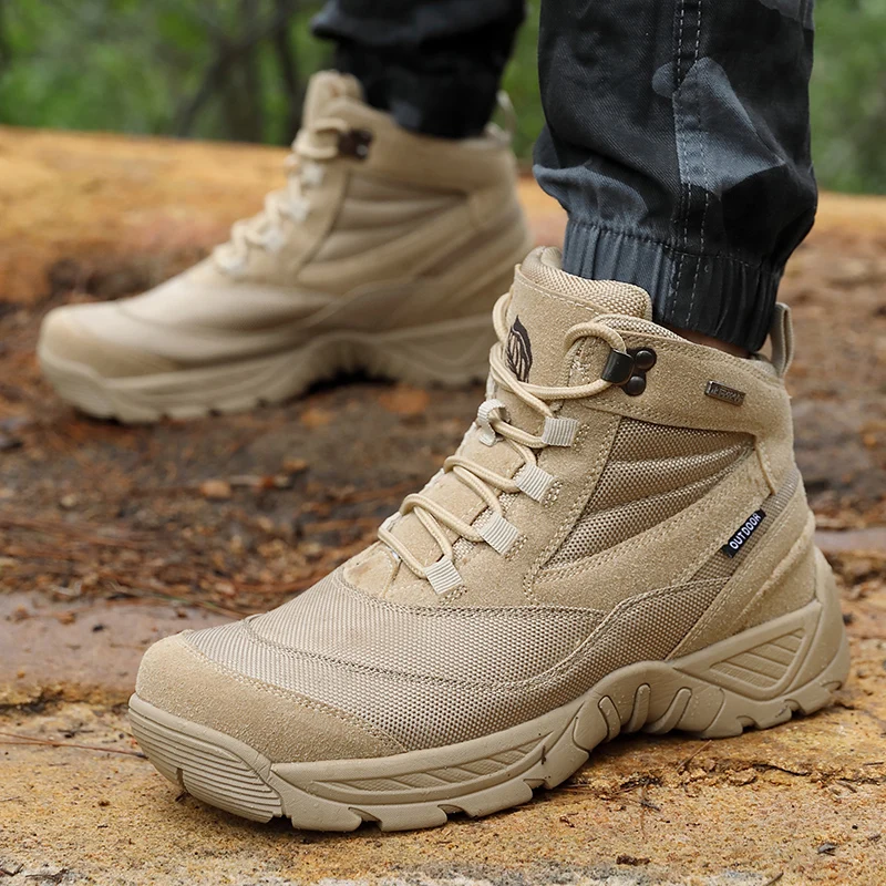 Men Tactical Boots Mens Military Desert Boots Outdoor Waterproof Wear