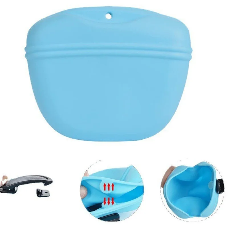 Dog Treat Bag Silicone Dog Treat Bag Pet Portable Dog Training Waist Bag Outdoor Feeder Puppy Snack Pouch Food Reward Storage Pet Supplies