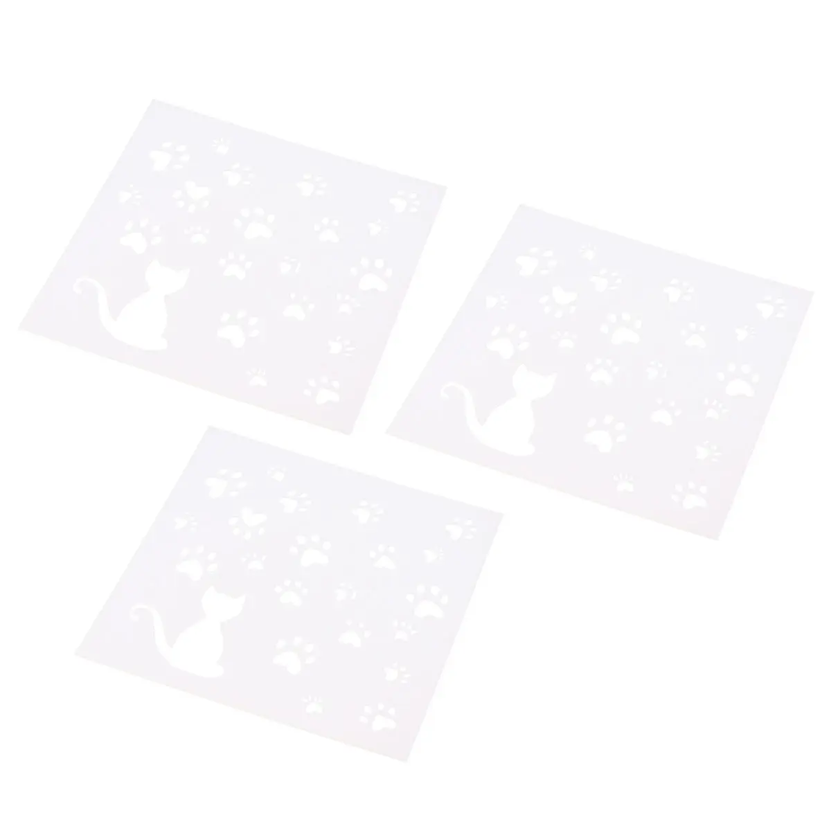 3Pcs DIY 할로우 스텐실 낙서 예술 저널링을 위한 고양이 패턴 드로잉 템플릿 스케치북 공예 제작 상상력 향상