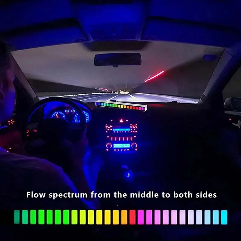 Smart RGB Symphony Sound Control LED Light Music Rhythm Ambient Pickup Lamp App Control For Compute Gaming Desktop Decor led atmosphere lights,music rhythm light,music rhythm lamp