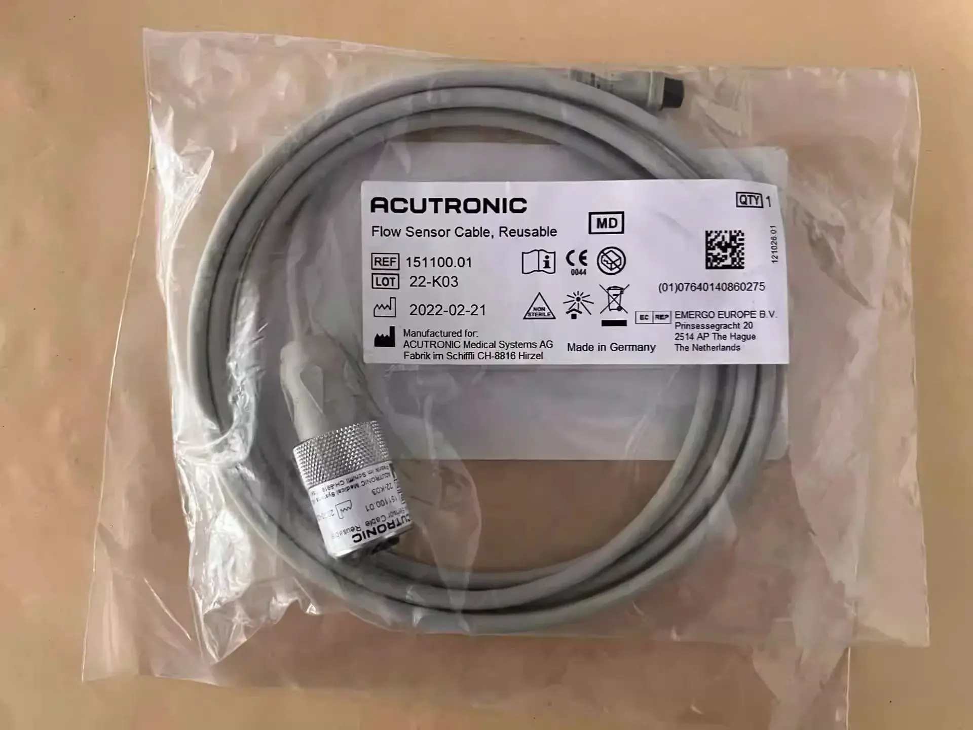 

Fabian 151100.01 Flow Sensor Cable, Reusable