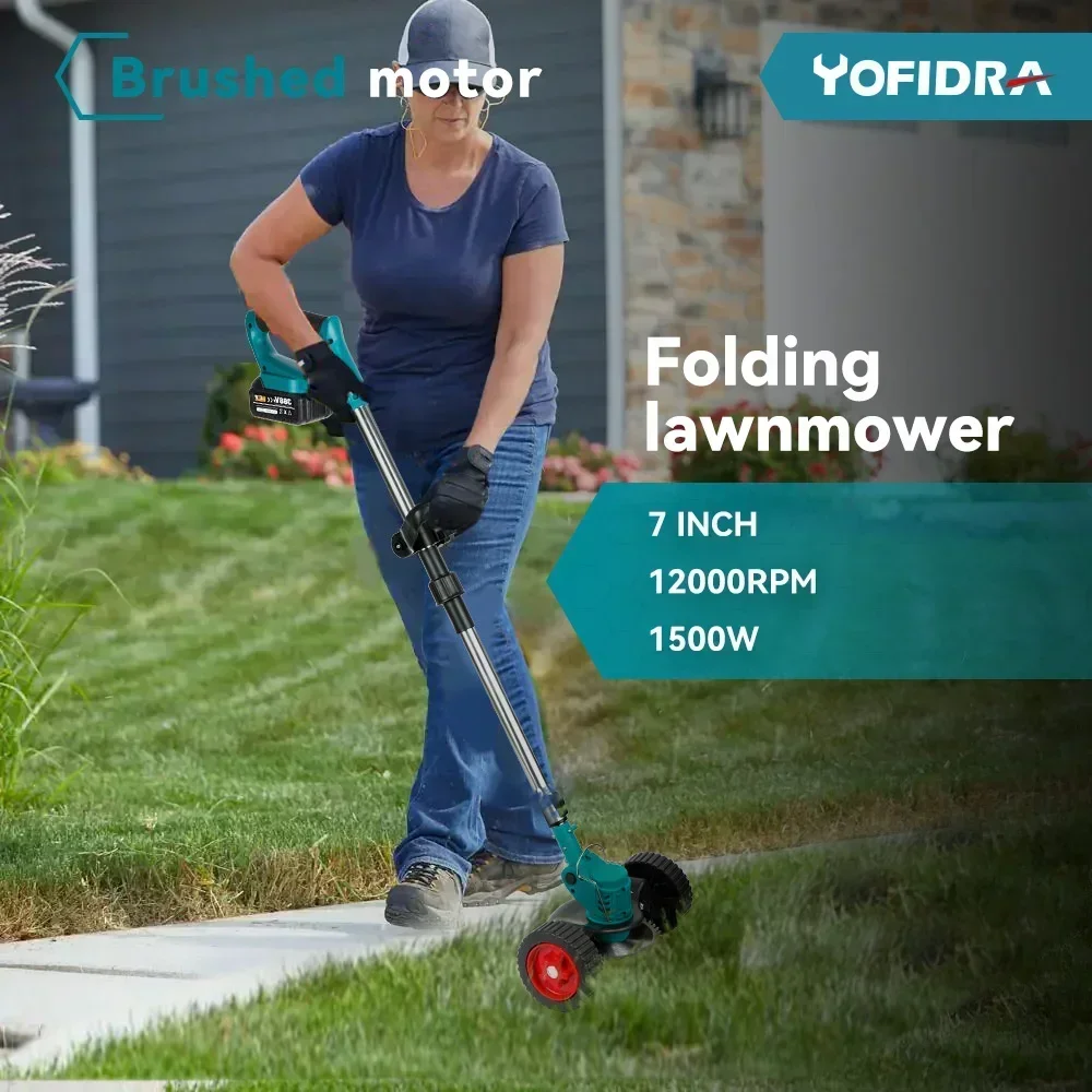 Handheld Electric Foldable Lawn Mower For Makita 18V Battery Adjustable Electric Trimmer With Accessories Garden Pruning Tool 6