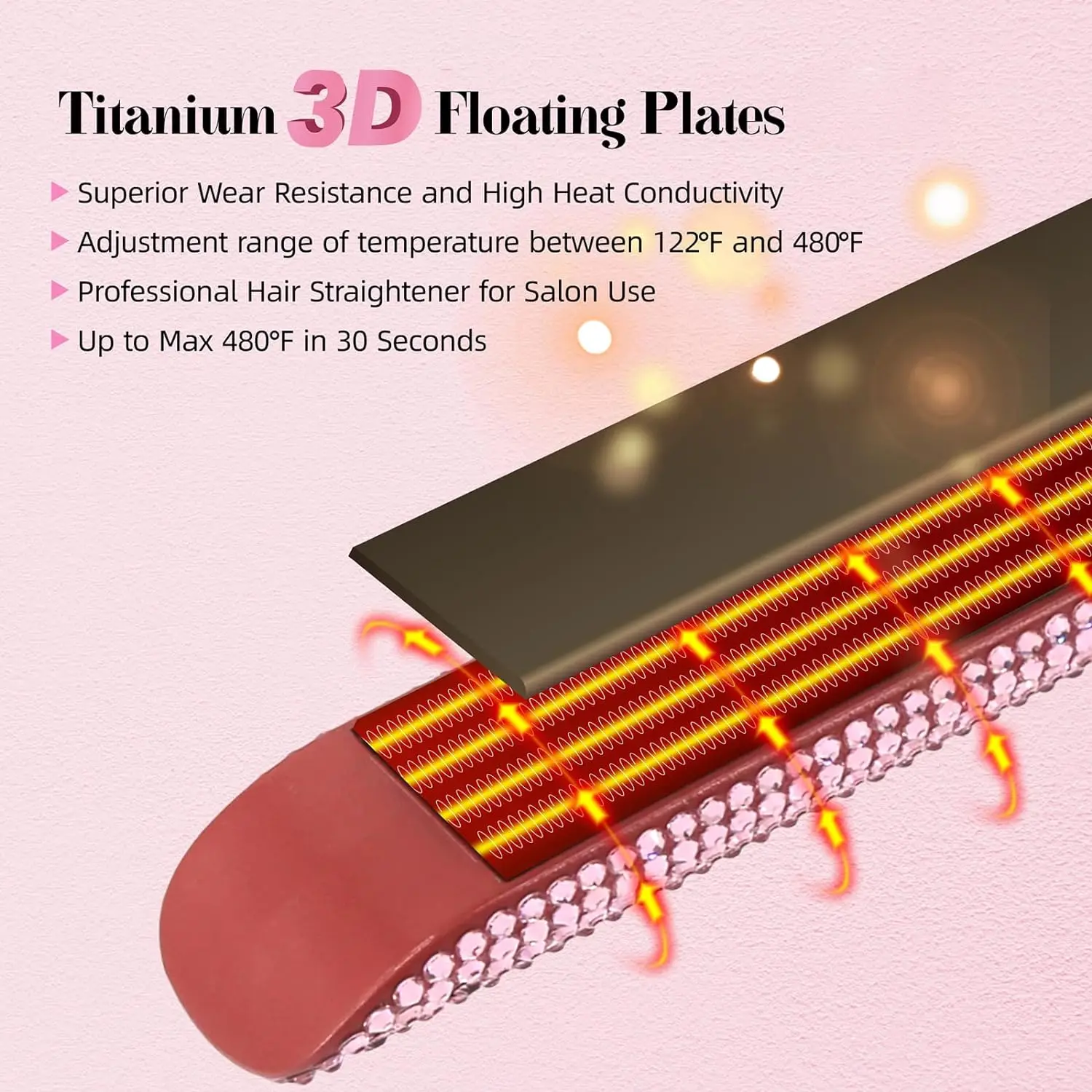 Straightener and curler 2 in 1 dazzling Rhinestone Crystal Bling Straightening crimped flat iron 30s fast heating dual voltage 3