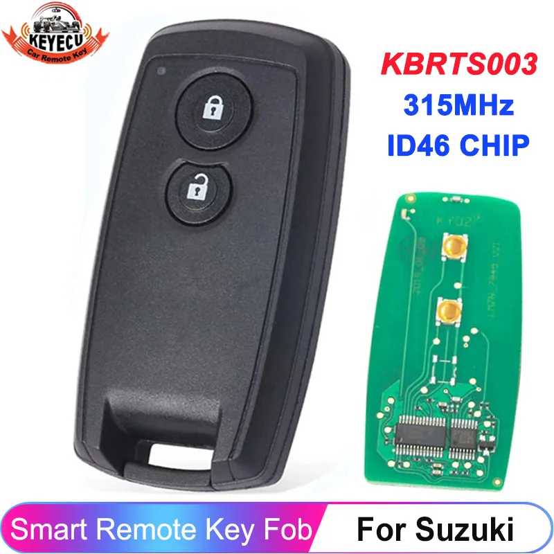 

KEYECU FCC ID: KBRTS003 Smart Card For Suzuki SX4 Grand Vitara Swift 315MHz ID46 Keyless Remote 2 Button Key Fob HU133 Blade