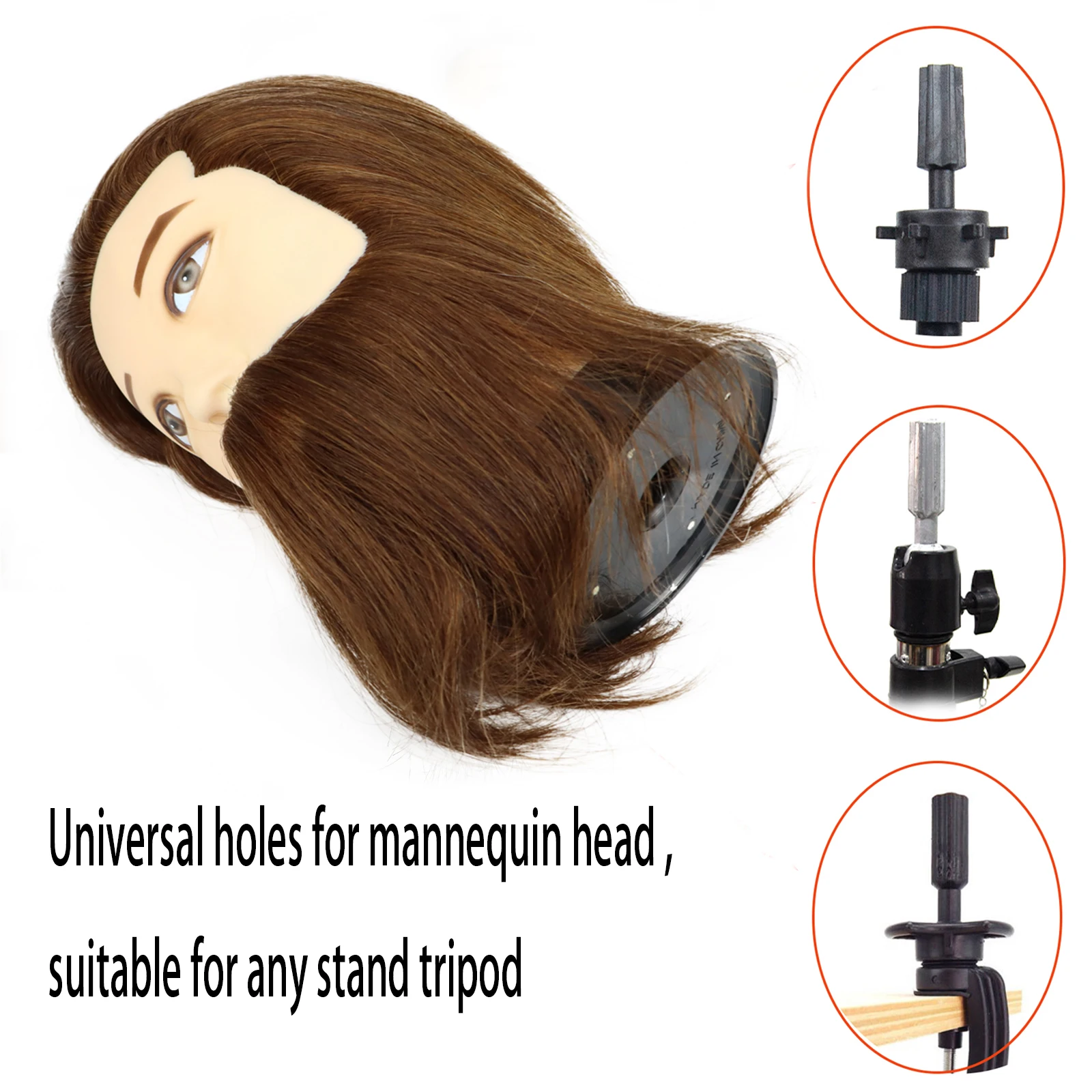 80% Real Hair Practice Training Head with 160cm Tripod Hairstyle Doll With  Shoulder Braiding Mannequin Head Curling Hairdressing
