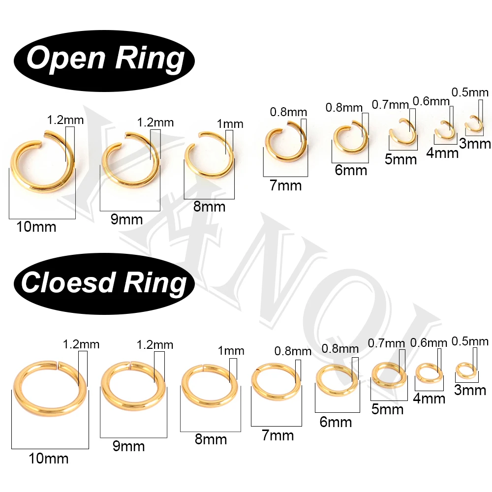 100-200PCS 3/4/5/6/7MM Edelstahl Jump Ringe 8MM Split Ring Anschlüsse DIY Schmuck Machen Erkenntnisse Zubehör Großhandel – Detail 7